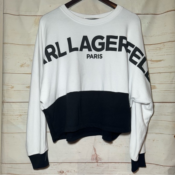 Karl Lagerfeld Tops - Karl Lagerfeld • Sweatshirt • White Black • Medium • Paris